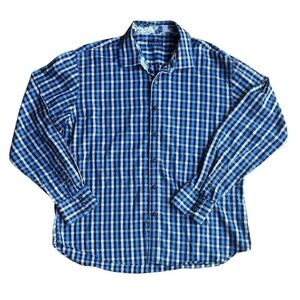 Marco Brunelli LS Cotton Button Up Shirt Blue Checkered Italian size XXLarge